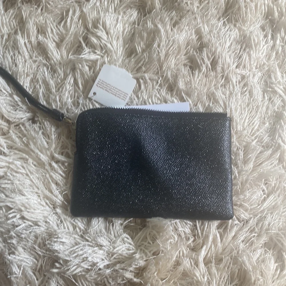 COACH Black glitter wristlet NWT
